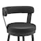 Armen Living Kobe 30" Bar Height Swivel Bar Stool in Black Finish and Black Faux Leather 721535761753 - alternate 3